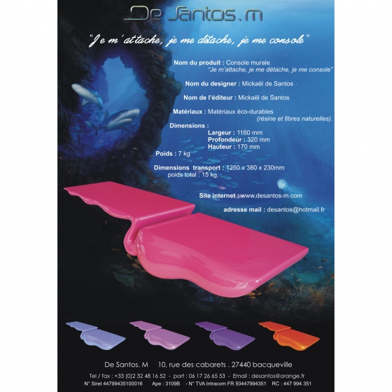 Etagère design, quelle que soit sa hauteur d’attache,elle garde ses qualités et sa pureté graphiques,coloris à l’infinis