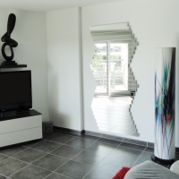 Miroir design« Segment d’Horizon »sa forme change suivant votre envie