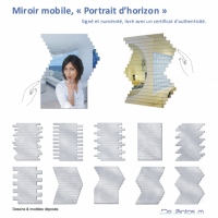 Portrait d'horizon est un miroir au design changeant grasse à ses lamelles de miroir amovibles.En vente chez Steiner à Rouen et 