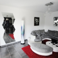 Miroir design« Segment d’Horizon »sa forme change suivant votre envie